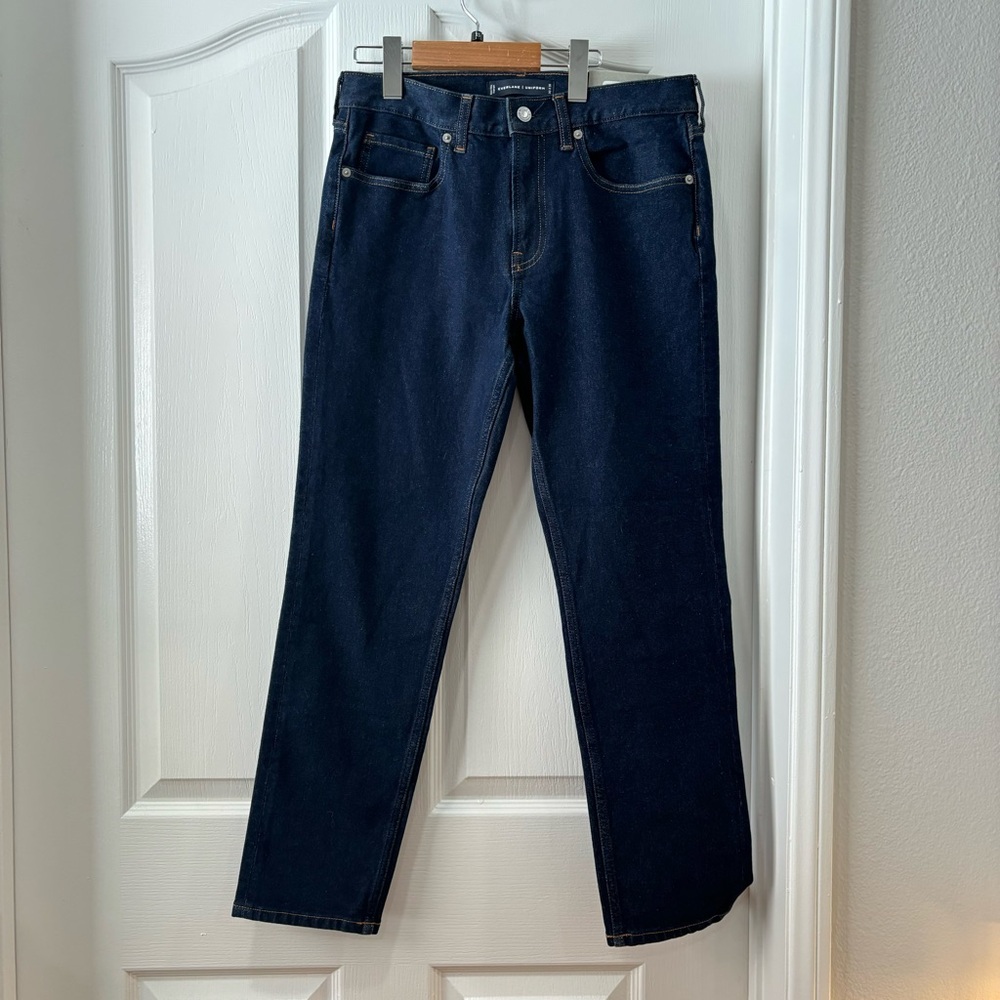 NWT Everlane Men's The Slim Jean High Stretch Uniform Style in Indigo Blue 30x28